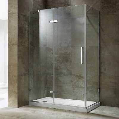 Factory Sale Customize Frameless Hinge Free Standing Glass Shower Enclosure