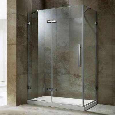 hot sales 304 stainless steel hardware free standing frameless shower enclosure for bathroom