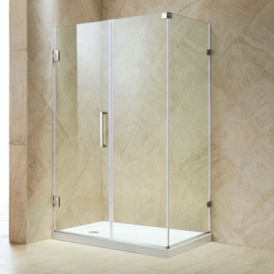 2020 Free standing modern Clear 10mm Tempered Glass shower door